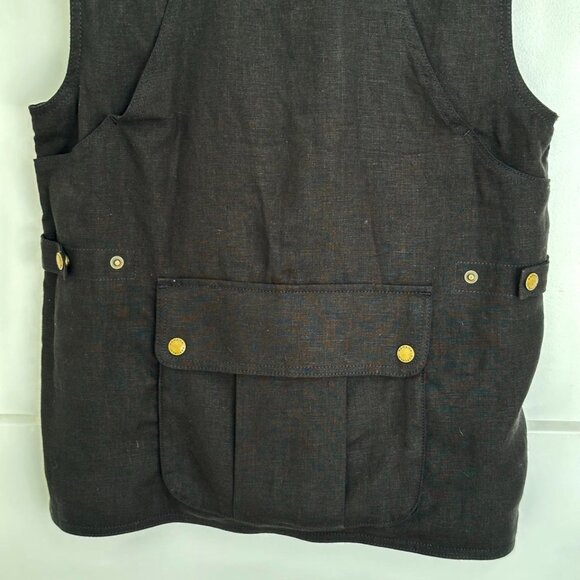 BANANA REPUBLIC BLACK CANVAS VEST SIZE S - Picture 3 of 7